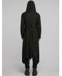 Punk Rave Black Gothic Decadent Asymmetric Hooded Knitted Jacket for Men
