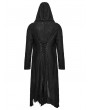Punk Rave Black Gothic Decadent Asymmetric Hooded Knitted Jacket for Men