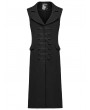 Punk Rave Black Gothic Dark Night Vampire Long Vest for Men