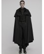 Punk Rave Black Retro Gothic Dark Night Cloak Style Long Jacket for Men