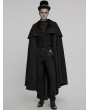 Punk Rave Black Retro Gothic Dark Night Cloak Style Long Jacket for Men