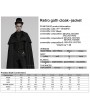 Punk Rave Black Retro Gothic Dark Night Cloak Style Long Jacket for Men