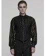 Punk Rave Black Retro Gothic Steampunk Striped Vest for Men