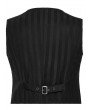 Punk Rave Black Retro Gothic Steampunk Striped Vest for Men