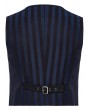 Punk Rave Black and Blue Retro Gothic Steampunk Striped Vest for Men