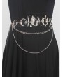 Silver Metal Punk Retro Multiple Moon Star Pendant Waist Chain Belt