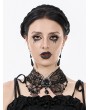 Dark in love Black Gothic Butterfly Crystal Beaded Lace Choker