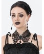 Dark in love Black Gothic Butterfly Crystal Beaded Lace Choker