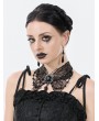 Dark in love Black Gothic Butterfly Crystal Beaded Lace Choker