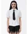 Dark in love Black Gothic Punk Grommet Chain Link Neck Tie