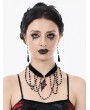 Dark in love Black Gothic Retro Cross Pendant Beaded Chain Choker