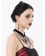 Dark in love Black Gothic Retro Cross Pendant Beaded Chain Choker