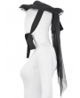 Dark in love Black Gothic Playful Pleated Lace Trim Bow Hat