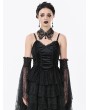 Dark in love Black Gothic Webbed Mesh Flared Lace Arm Sleeves