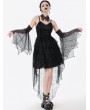 Dark in love Black Gothic Webbed Mesh Flared Lace Arm Sleeves