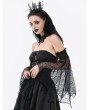 Dark in love Black Gothic Webbed Mesh Flared Lace Arm Sleeves