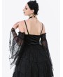 Dark in love Black Gothic Webbed Mesh Flared Lace Arm Sleeves