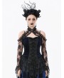 Dark in love Black Gothic Off-the-Shoulder Floral Lace Bolero Shrug for Women