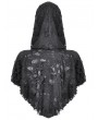 Dark in love Black Gothic Punk Distressed Draped Hooded Capelet for Women