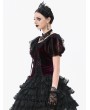 Dark in love Black and Red Thorn Rose Princess Gothic Capelet for Women