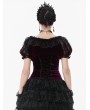 Dark in love Black and Red Thorn Rose Princess Gothic Capelet for Women