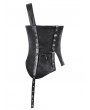 Dark in love Black Gothic Punk Asymmetric Buckled Faux Leather Corset Top for Women