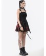 Dark in love Black and Red Tie-Dye Punk Gothic Irregular Bat Hem Dress
