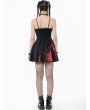 Dark in love Black and Red Tie-Dye Punk Gothic Irregular Bat Hem Dress