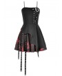 Dark in love Black and Red Tie-Dye Punk Gothic Irregular Bat Hem Dress