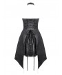 Dark in love Black Gothic Rhinestone Tassel Halter Sleeveless Short Dress