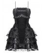 Dark in love Black Gothic Bat Coffin Mesh Spliced Velvet Short Dress