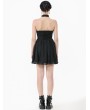 Dark in love Black Gothic Cut Out Lace Halter Sleeveless Short Dress