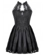Dark in love Black Gothic Cut Out Lace Halter Sleeveless Short Dress