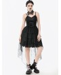 Dark in love Black Dark Swan Retro Layered Lace Tail Gothic Party Dress