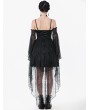 Dark in love Black Dark Swan Retro Layered Lace Tail Gothic Party Dress