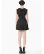 Dark in love Black Gothic Sweet Sleeveless Pleated Mini Dress