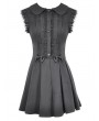 Dark in love Black Gothic Sweet Sleeveless Pleated Mini Dress
