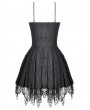 Dark in love Black Gothic Dark Demon Pleated Irregular Mesh Splicing Dress