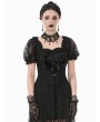 Dark in love Black Gothic Faux Two-Piece Lace Velvet Rose Maxi Dress