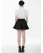 Dark in love White Gothic Victorian Black Lace Cravat Blouse for Women