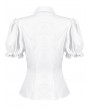 Dark in love White Gothic Victorian Black Lace Cravat Blouse for Women