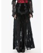 Dark in love Black Gothic Velvet Sheer Lace Panelled Long Fishtail Skirt