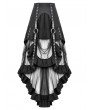 Dark in love Black Gothic Metal Eyelet Punk Mesh Tail Skirt with Pockets