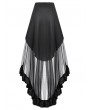 Dark in love Black Gothic Metal Eyelet Punk Mesh Tail Skirt with Pockets