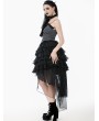Dark in love Black Gothic Layered Ruffled Lace High-Low Skirt