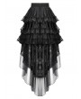 Dark in love Black Gothic Layered Ruffled Lace High-Low Skirt