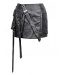 Dark in love Black Gothic Punk Grommet Straps Star Studded Asymmetric Skirt