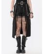 Dark in love Black Gothic Rebel Punk Chain Skirt with Detachable Belt