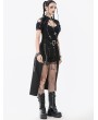 Dark in love Black Gothic Rebel Punk Chain Skirt with Detachable Belt