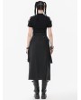 Dark in love Black Gothic Rebel Punk Chain Skirt with Detachable Belt